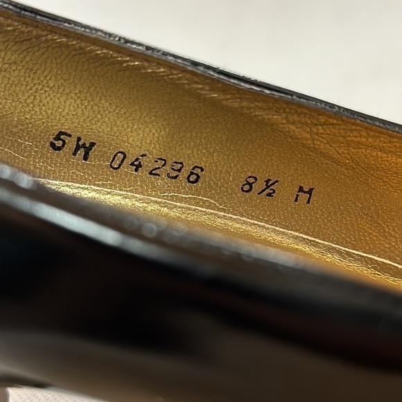 Stuart Weitzman Black Pumps with Geometric Stacked Heels Size 8.5 - GUC - Picture 10 of 11